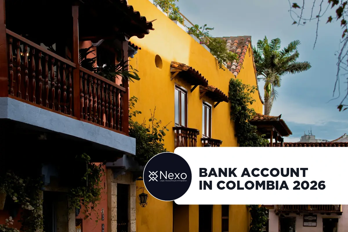 bank colombia foreigner account 2026 - cédula de extranjería and bank documents on a desk