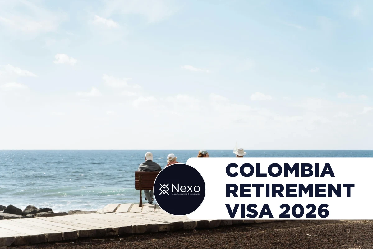 colombia retirement visa 2026 - pension documents and passport on a desk in Medellín