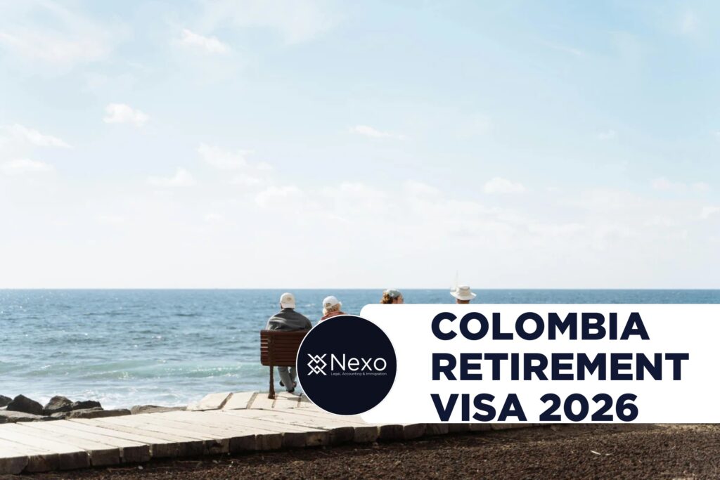 colombia retirement visa 2026 - retirees on a seaside bench looking at the ocean