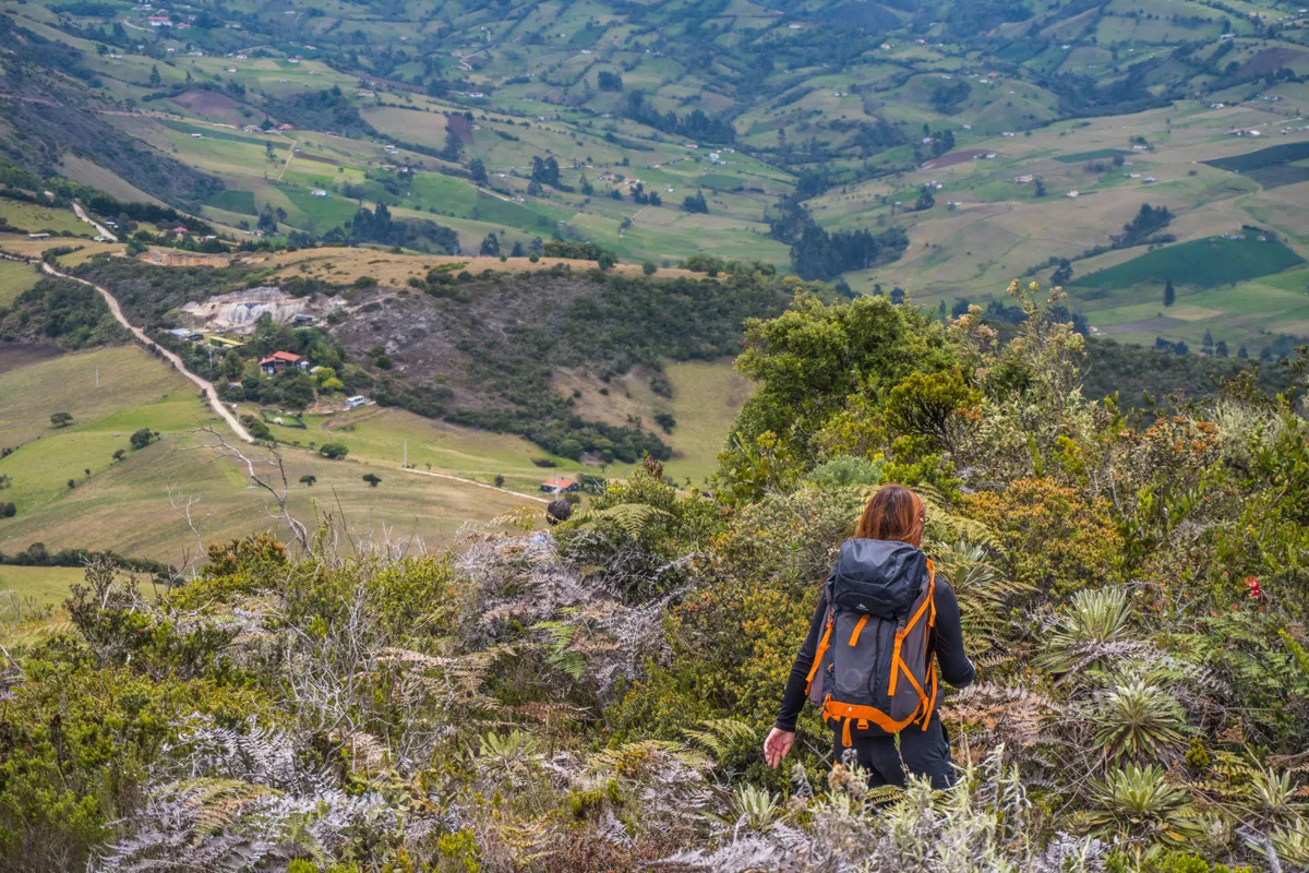 remote worker hiking in the Colombian Andes on a digital nomad visa